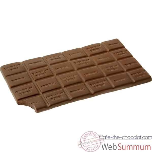 Autrement Chocolat-Dessous de plat  en forme de tablette de chocolat croque.