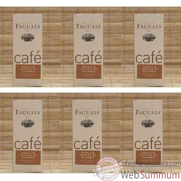 Maison Faguais-Lot de 6 paquets café Excelso de Colombie.