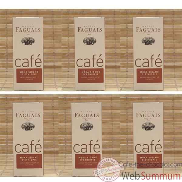 Maison Faguais-Lot de 6 paquets cafe Moka Sidamo d'Ethiopie.