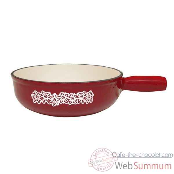 Schwarz caquelon à fondue 23 cm rouge - edelweiss Cuisine -13162