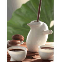 Daudi-Chocolatière-2 tasses à chocolat  modèle \"Ovéade\".